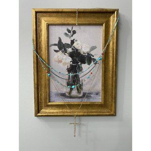Vintage turquoise cross necklace | Southwestern jewelry | multilayer necklace |